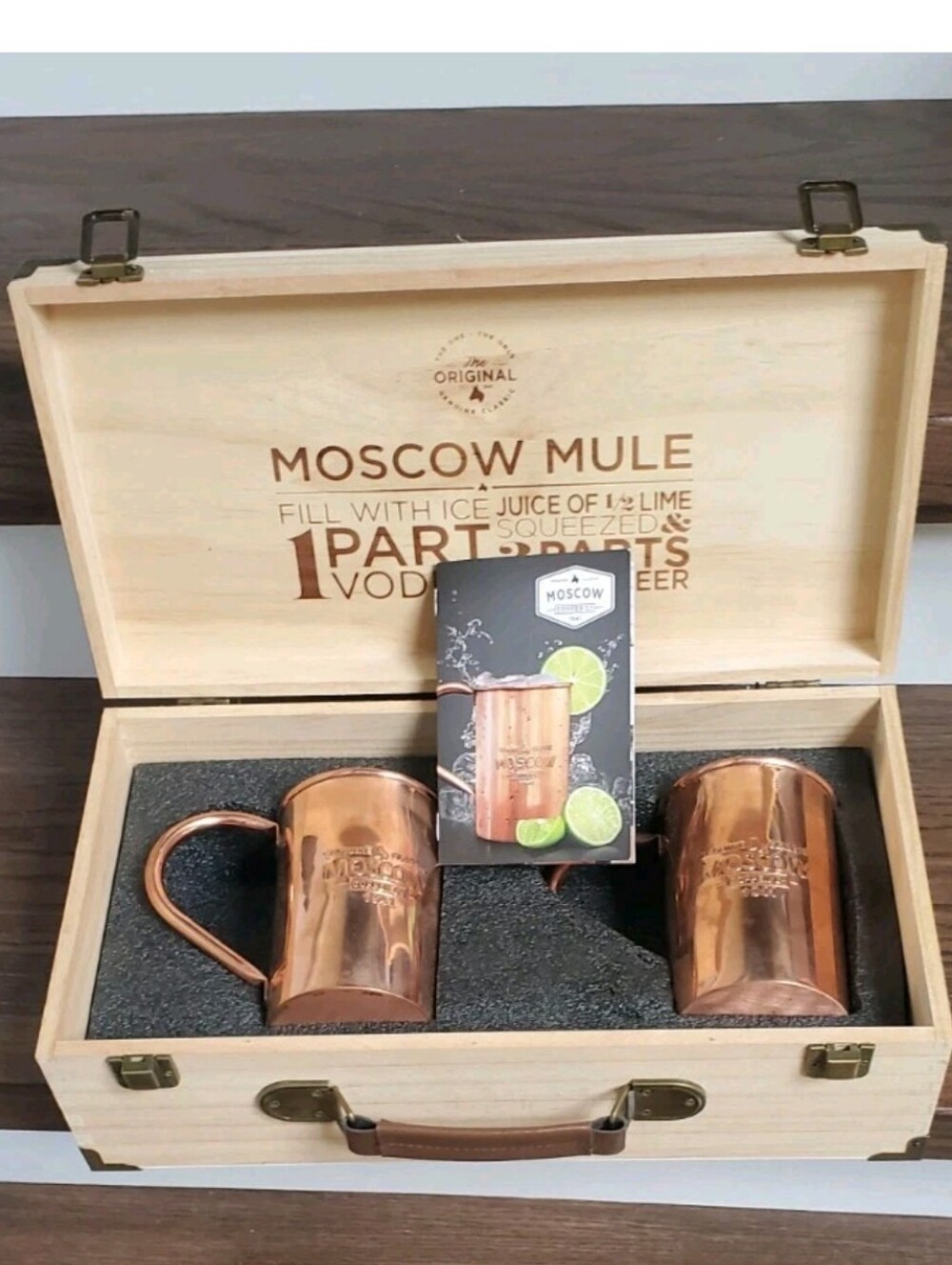 Moscow Copper Co. Mule Mug Set - 2017 “The Masters” Edition - Wood Box Gift Set